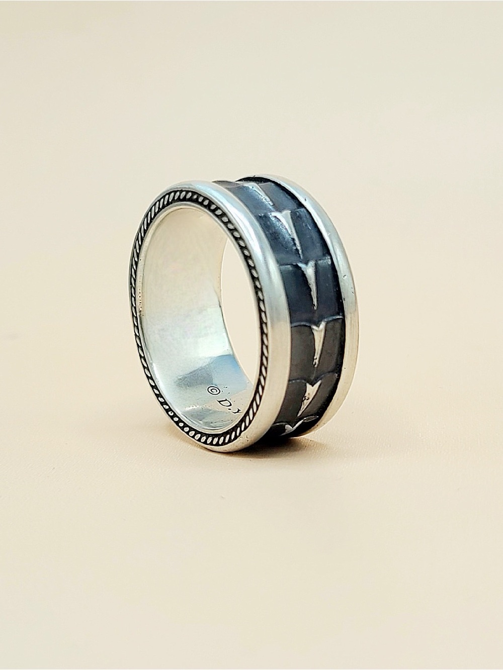 David Yurman Wide Armory Band Ring In Sterling Silver
